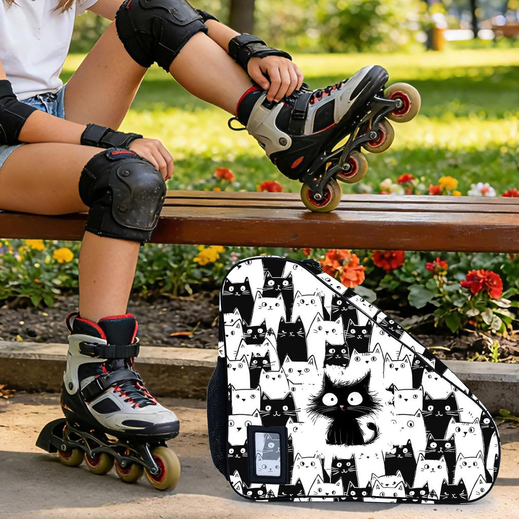 Camo Print Skate Bag For Ice Roller Inline Skates With Adjustable Shoulder Strap Fit Women Men Adults