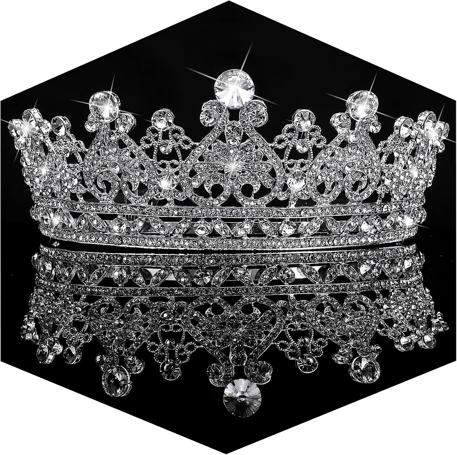 Tiaras and Crowns for Women Crystal Wedding Tiara for Bride, Royal Queen Crown Princess Tiara Quinceanera Crown