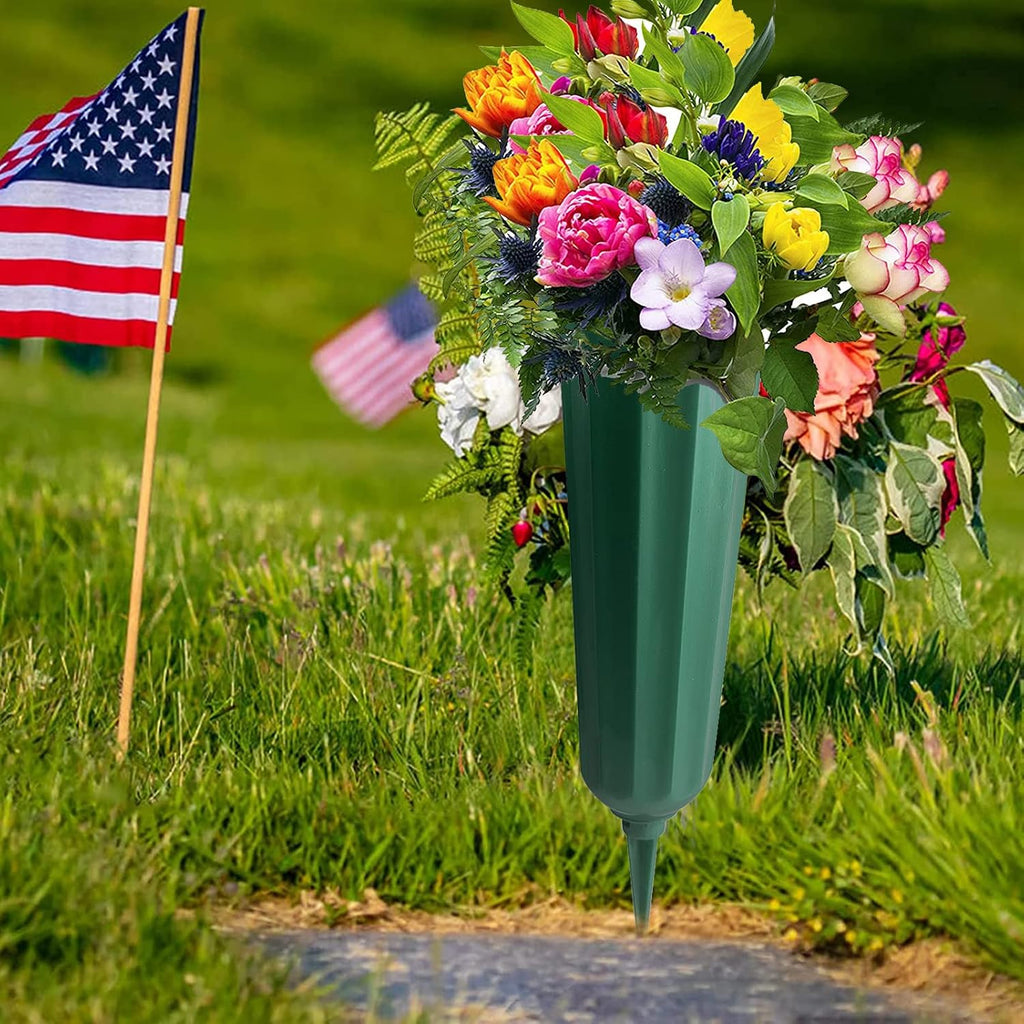 Cemetery Vases with Spikes Memorial Flower Vase Cemetery Decorations for Grave Decorations for Cemetery Vases for