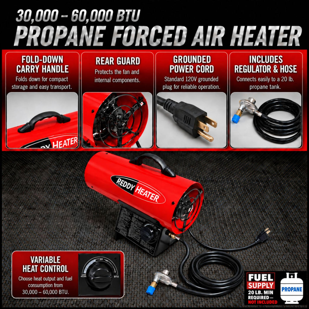 60,000 BTU Forced Air Propane Heater - RFG60V