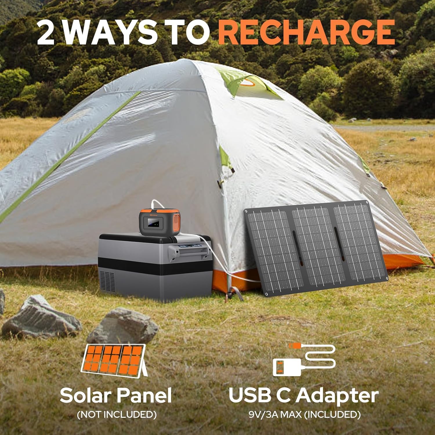 Portable Power Station 120W, Power Bank with AC Outlet, Portable Generator 97.6Wh External Battery Power Pack with