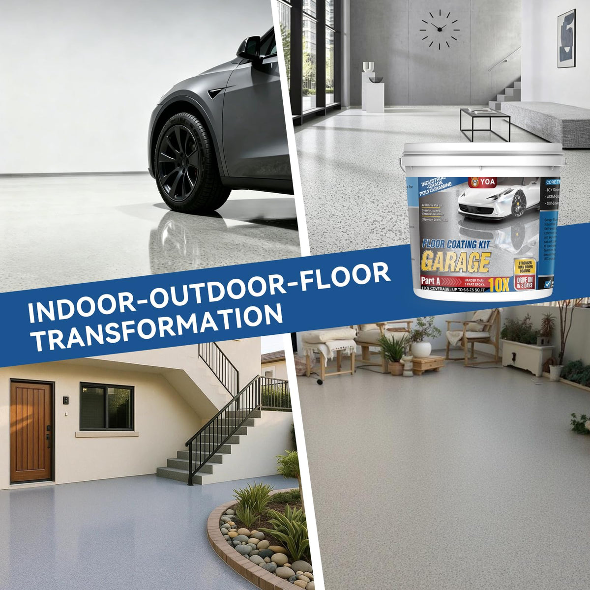 Epoxy Colored Sand Self Leveling Flat Floor Paint (Beige 5 Gallon)