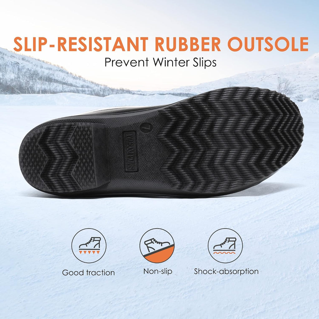 Women's Mid Calf Duck Winter Boots | 3M Thinsulate Insulation, Waterproof Upper, Adjustable Straps, EVA Rubber