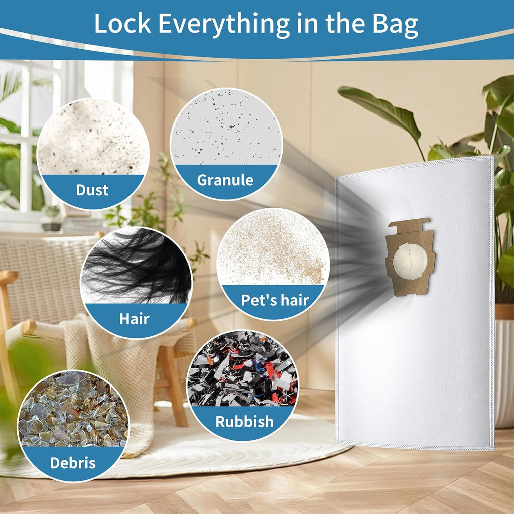 12 Bags + 4 Belts Vacuum Bags Compatible with Kirby Vacuum Cleaner Bags, Solid Cloth Dust Bag Fit All Kirby
