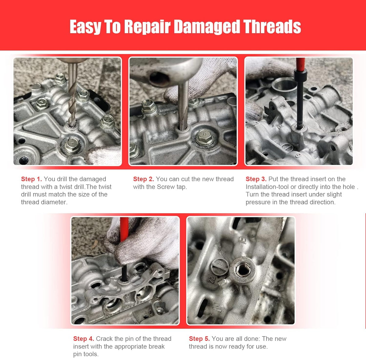 BILITOOLS Helicoil Thread Repair Kit SAE