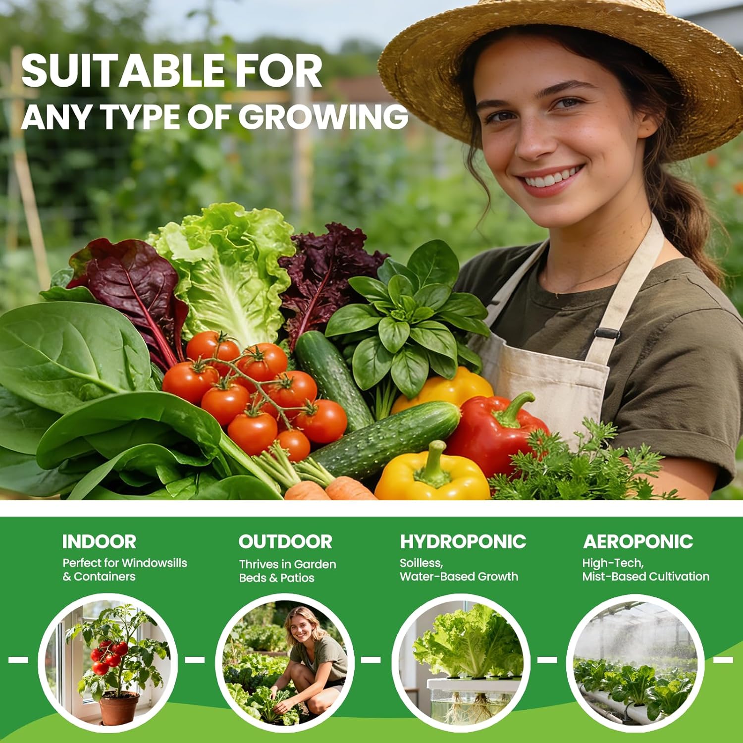 10 Heirloom Seeds Variety Pack - 3200+ Seeds for Planting Vegetables, Indoor Outdoor Garden Seed Starter Kit, Easter