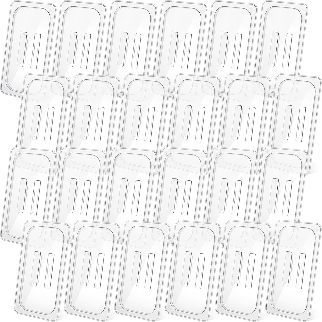 24 Pieces 1/3 Size Food Pan Lids Polycarbonate Universal Pan Lid
