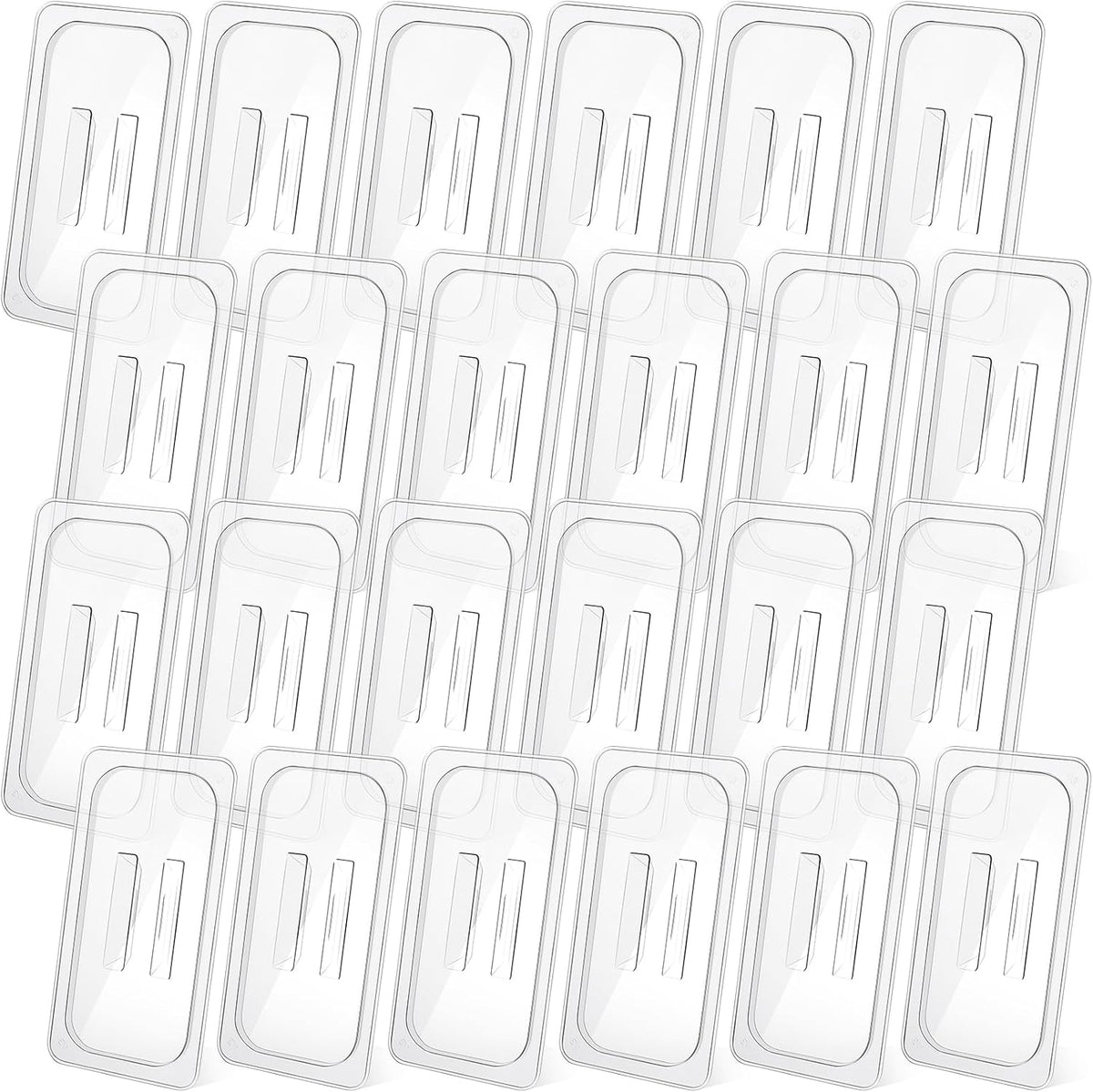 24 Pieces 1/3 Size Food Pan Lids Polycarbonate Universal Pan Lid