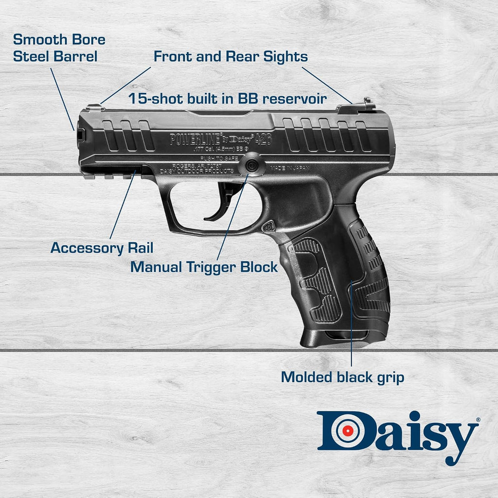 Daisy Powerline 426 BB Pistol 15-Count CO2 Cartridges | Powerline 426 Air Pistol - 15-Count Co2 Cartridges - Airgun