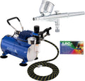 Multi-Purpose Gravity Feed Air Brush Kit & Air Compressor | Model G22 Gravity Feed Dual-Action Airbrush with 1/3 oz.