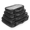 4pcs Clear Toiletry Bag Packing Cubes, Black