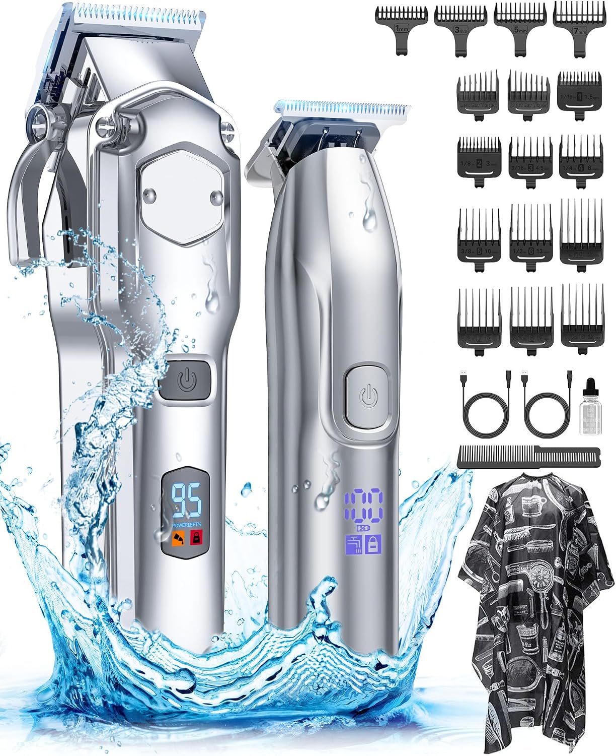 Hair Clippers and Trimmers Set Cordless for Men Grooming,Barber Set | 7000rpm Powerful Cut,Long Battery