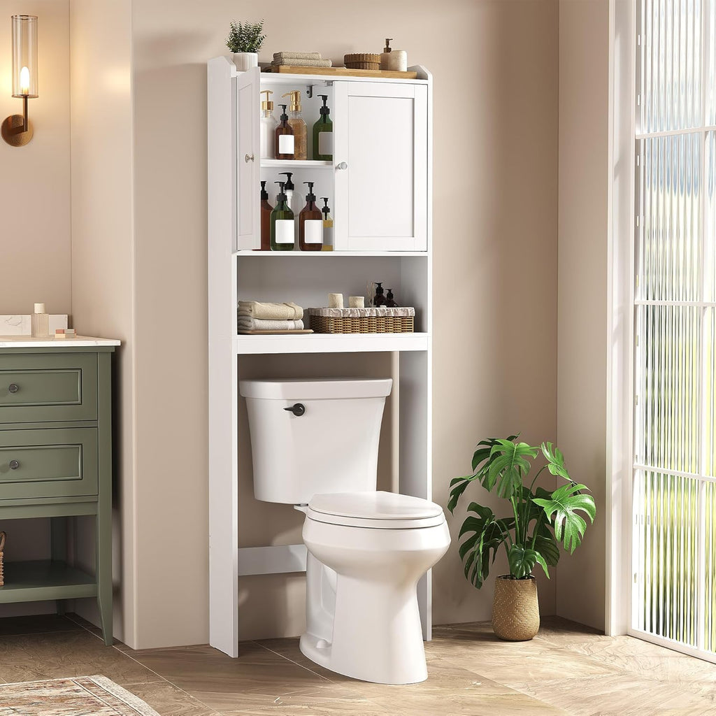 Over the Toilet Storage Cabinet, Adjustable Shelves, Space-Saving | Bathroom storage cabinet with doors, Modern