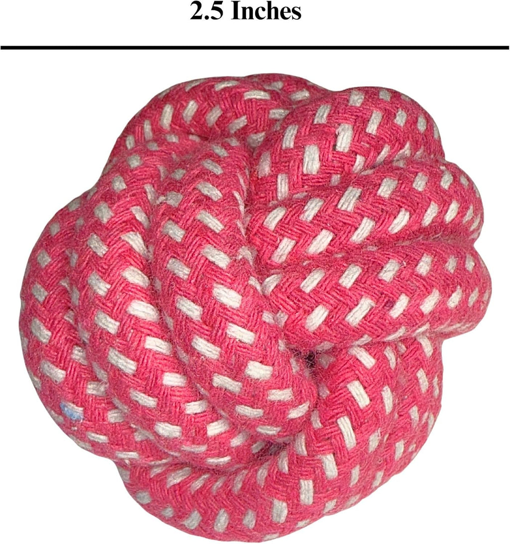 Small Dog Ball Toys/ – Cotton Rope Ball/Dental Chew Dogs Toy for Teeth Cleaning/Fetch Playing, Interactive Tug of War