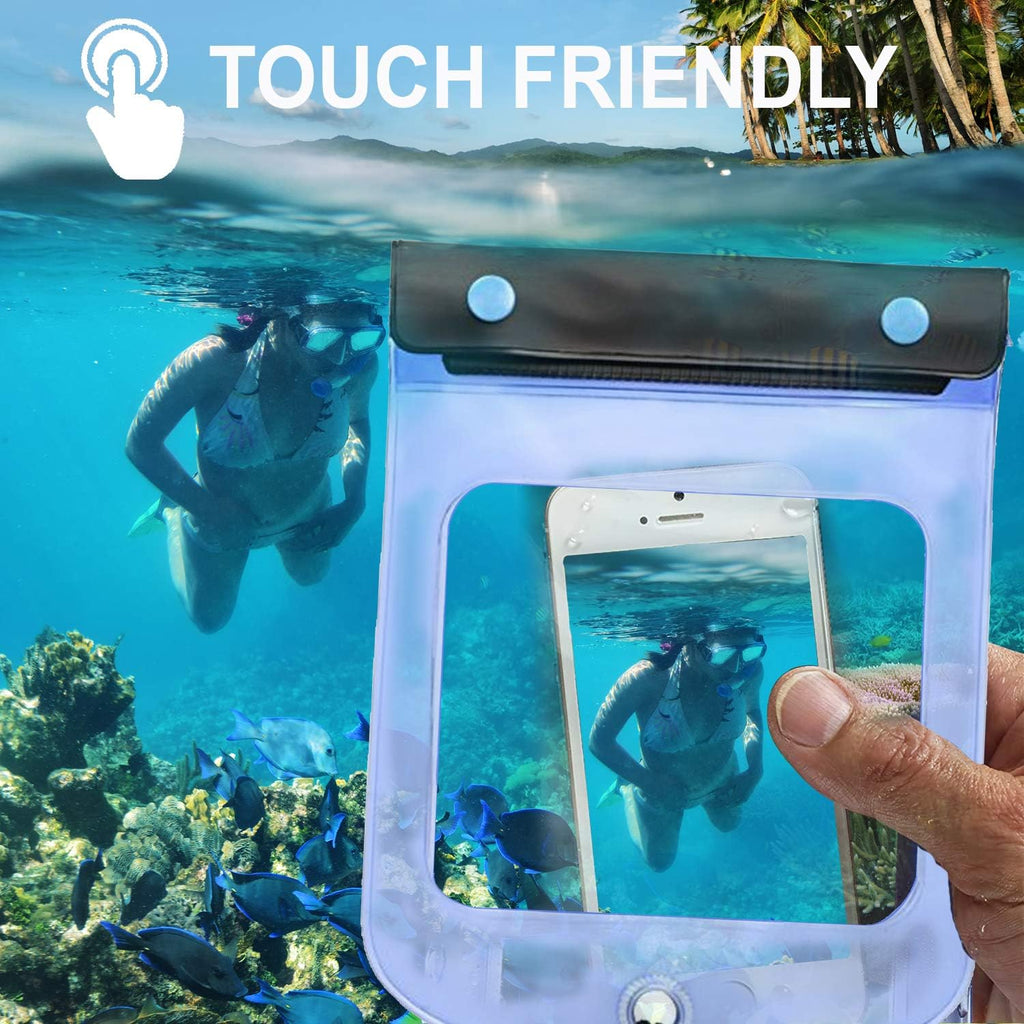 Triple Seal Waterproof Pouch + Dry Bag for Cell Phone or Tablet, Great for Kayak, Canoe, Pool, Beach, Large (7.5X6.5)