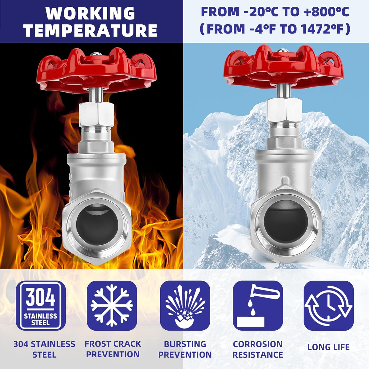 1" NPT S-Type Wye Pattern Globe Valve, Stainless Steel, Female Thread, DN25