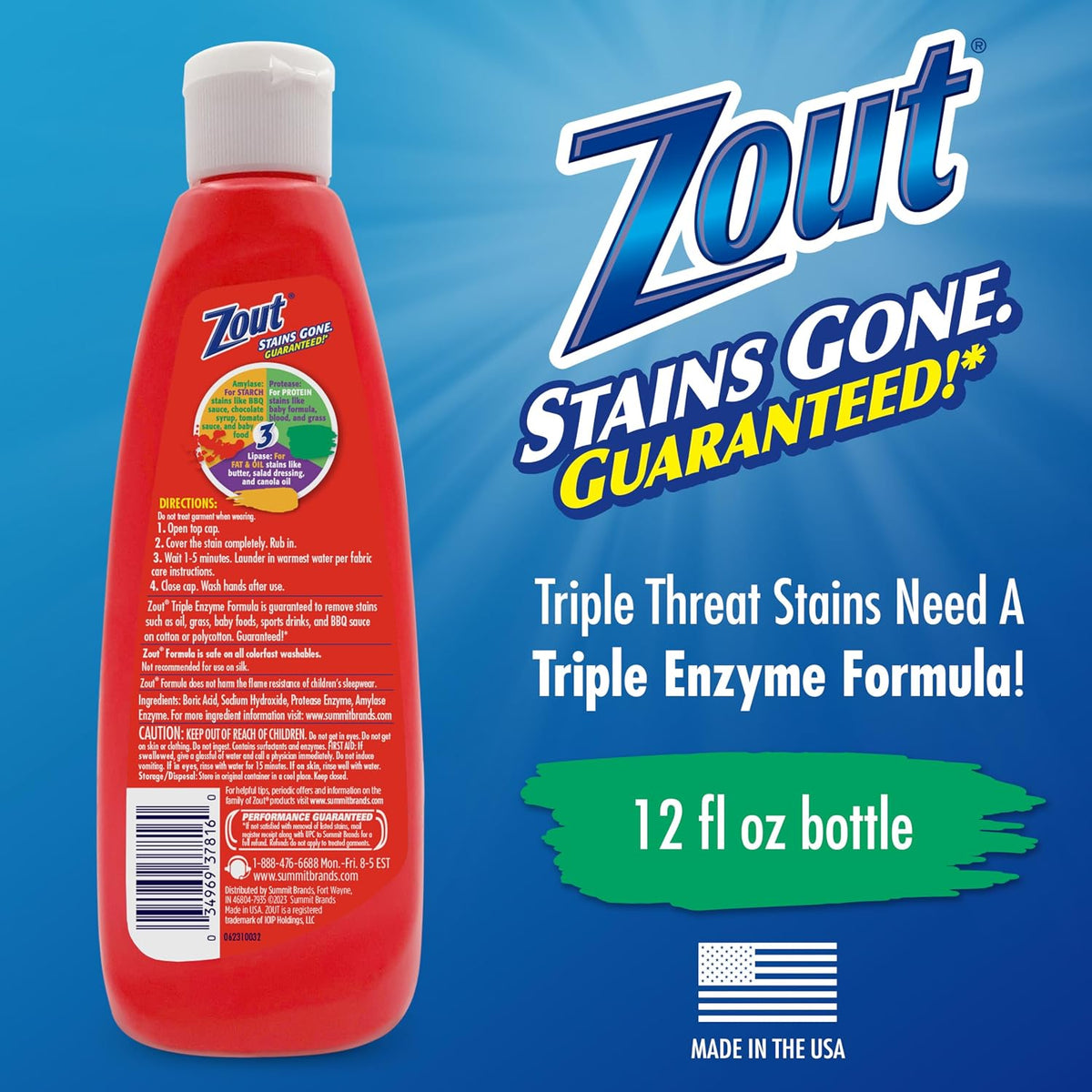 Laundry Stain Remover, Blood, Grass, Sauces & Oil Stains, 12 oz