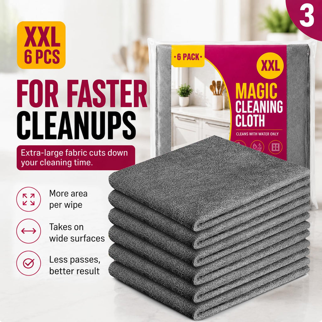 Extra Large Genie Magic Cleaning Cloth, 6PCS Microfiber Magic Cloth