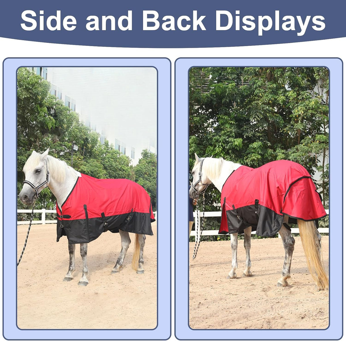 600D Horse Blanket, 0g No-Fill Waterproof Turnout Rain Sheet