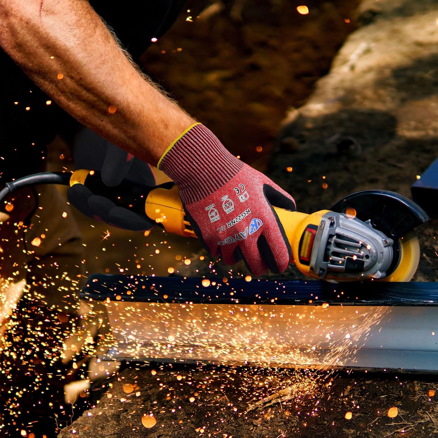 Cut Resistant Gloves Micro Finishing Nitrile Coated,Safety Work Gloves with Firm Grip,ANSI Cut A4,KG22N,Ideal for