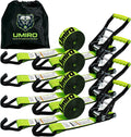 Heavy Duty Ratchet Straps with J Hooks 2" x 15' Ratchet Strap 10,000 Lbs Max Break Strength, Tie Down Ratcheting with