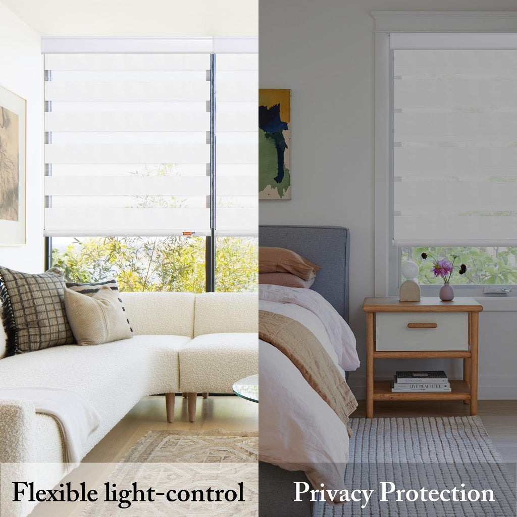 Zebra Blinds for Windows, White, 35 in (W) x 64 in (H)