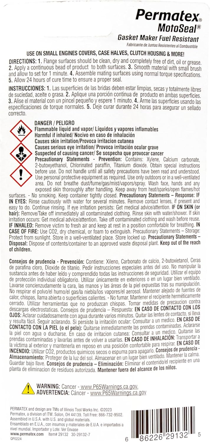 Permatex 29132 MotoSeal 1 Ultimate Gasket Maker Grey, 2.7 oz.
