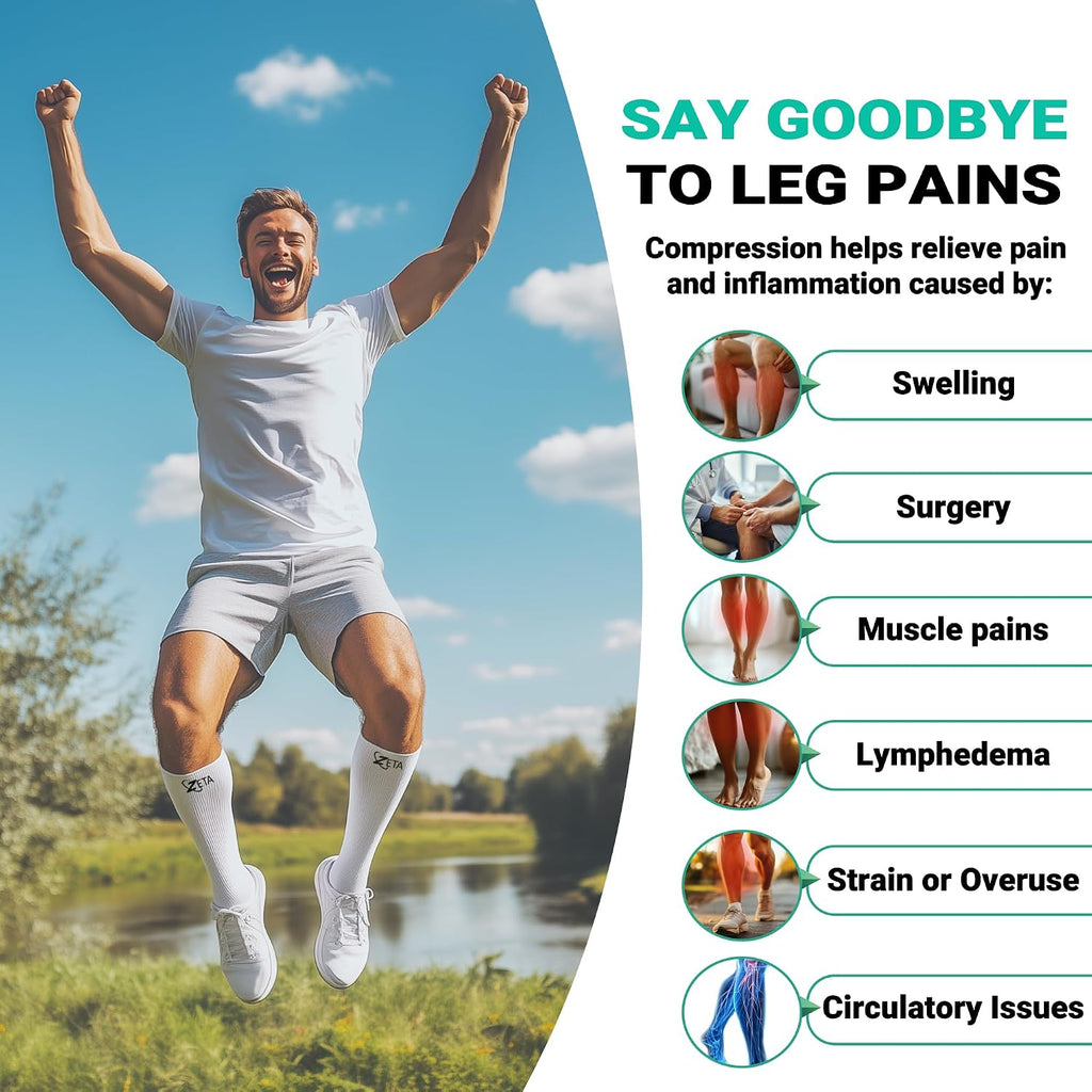Plus Size Calf Compression Sleeves for Women and Men, Wide Calf Footless 15-19 mmHg, 2XL-6XL