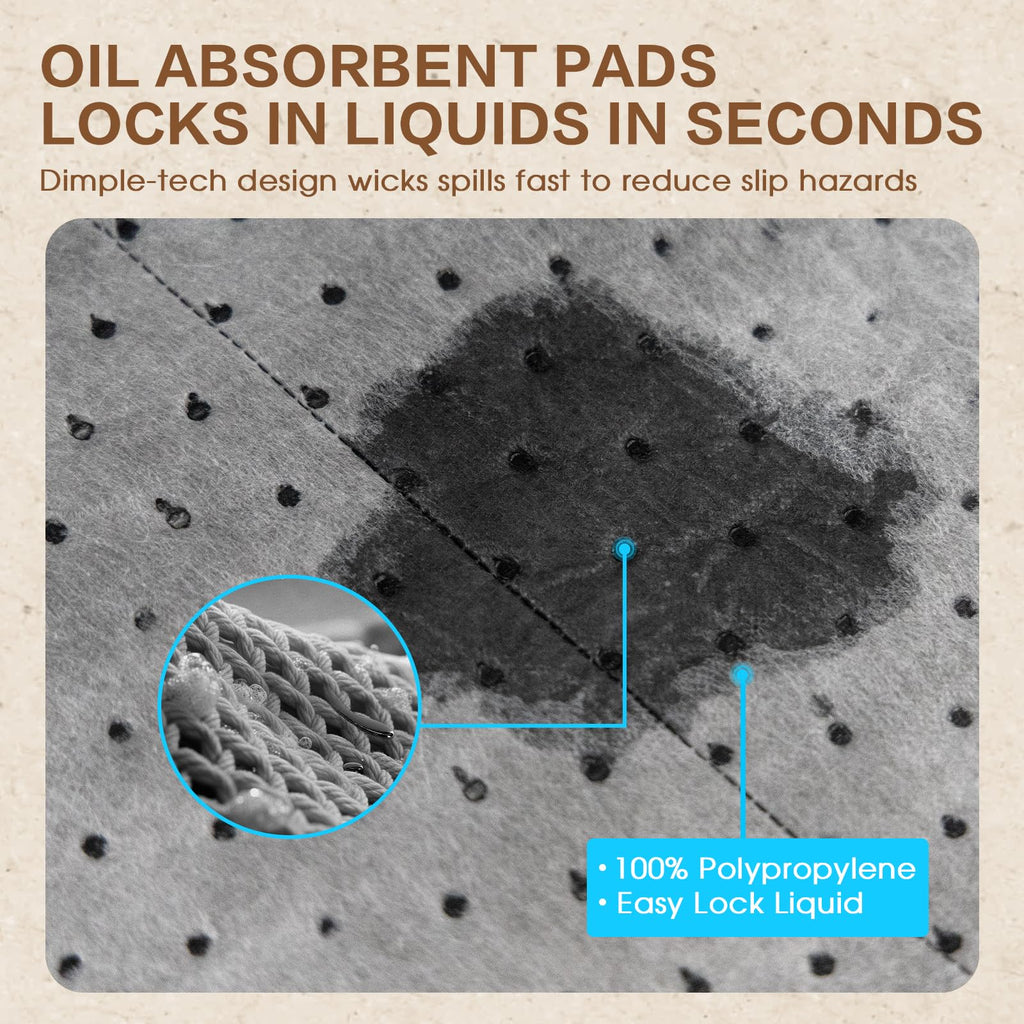 Oil Absorbent Pads, 5.5 oz Oil Absorbent Mat 16" x 18" 200 Pack