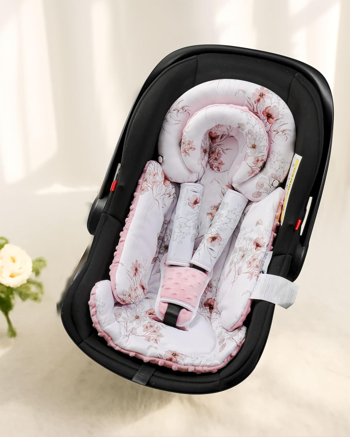 Infant Car Seat Insert with Removable Cushion for Baby Preemie Newborn Infant, Reversible carseat Insert Head Body