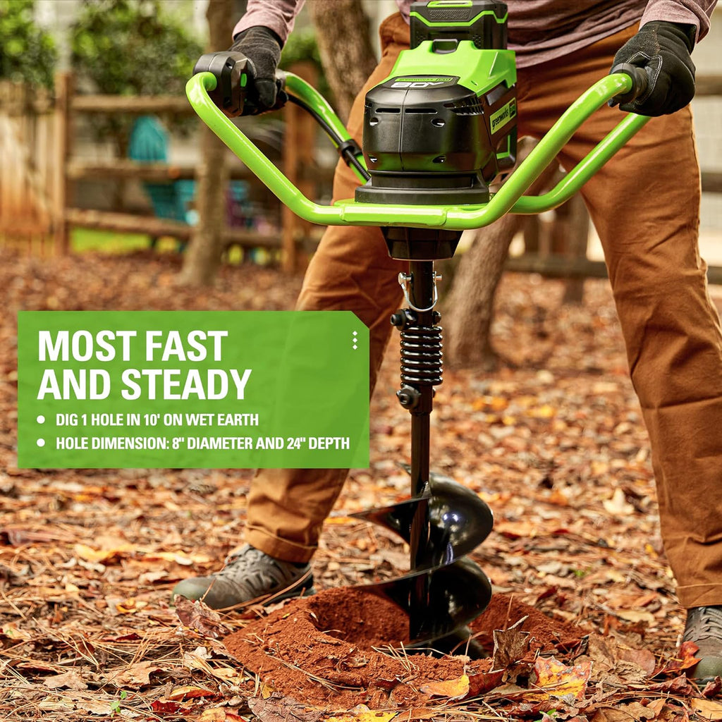 Pro 80V Brushless (43CC Gas Equivalent) Earth Auger / Post Hole Digger - Auger Bit and Battery / Charger Sold Separately