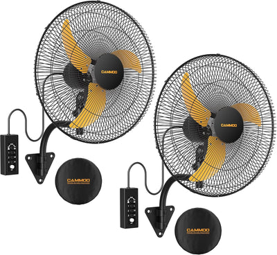 CAMMOO 20 Inch Wall Mount Fan Oscillating, 600D Oxford Cover & Wired Remote