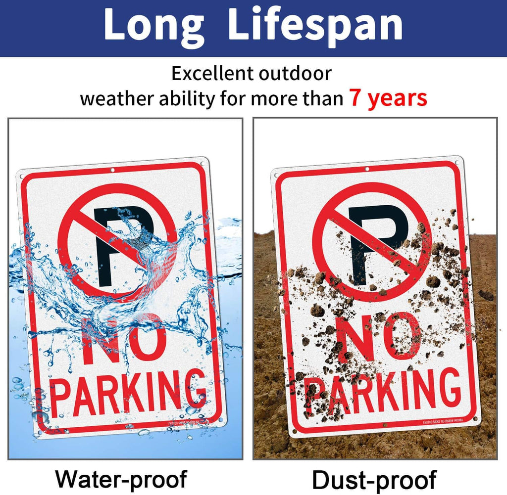 No Parking Sign With Symbol Sign, 14 x 10 Inches Reflective .40 Rust Free Aluminum, UV Protected, Weather Resistant