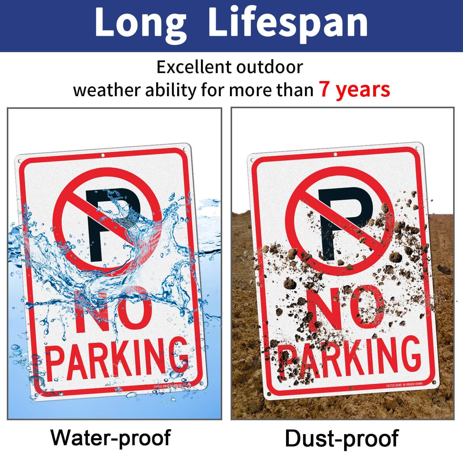 No Parking Sign With Symbol Sign, 14 x 10 Inches Reflective .40 Rust Free Aluminum, UV Protected, Weather Resistant