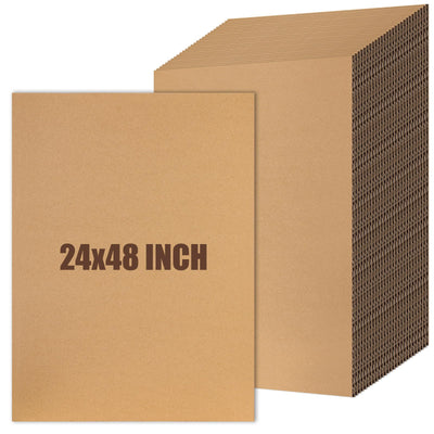 10 Pack Corrugated Cardboard Sheets 24 x 48 Inch Large Flat Cardboard Sheets Packaging Inserts Flat Square Inserts