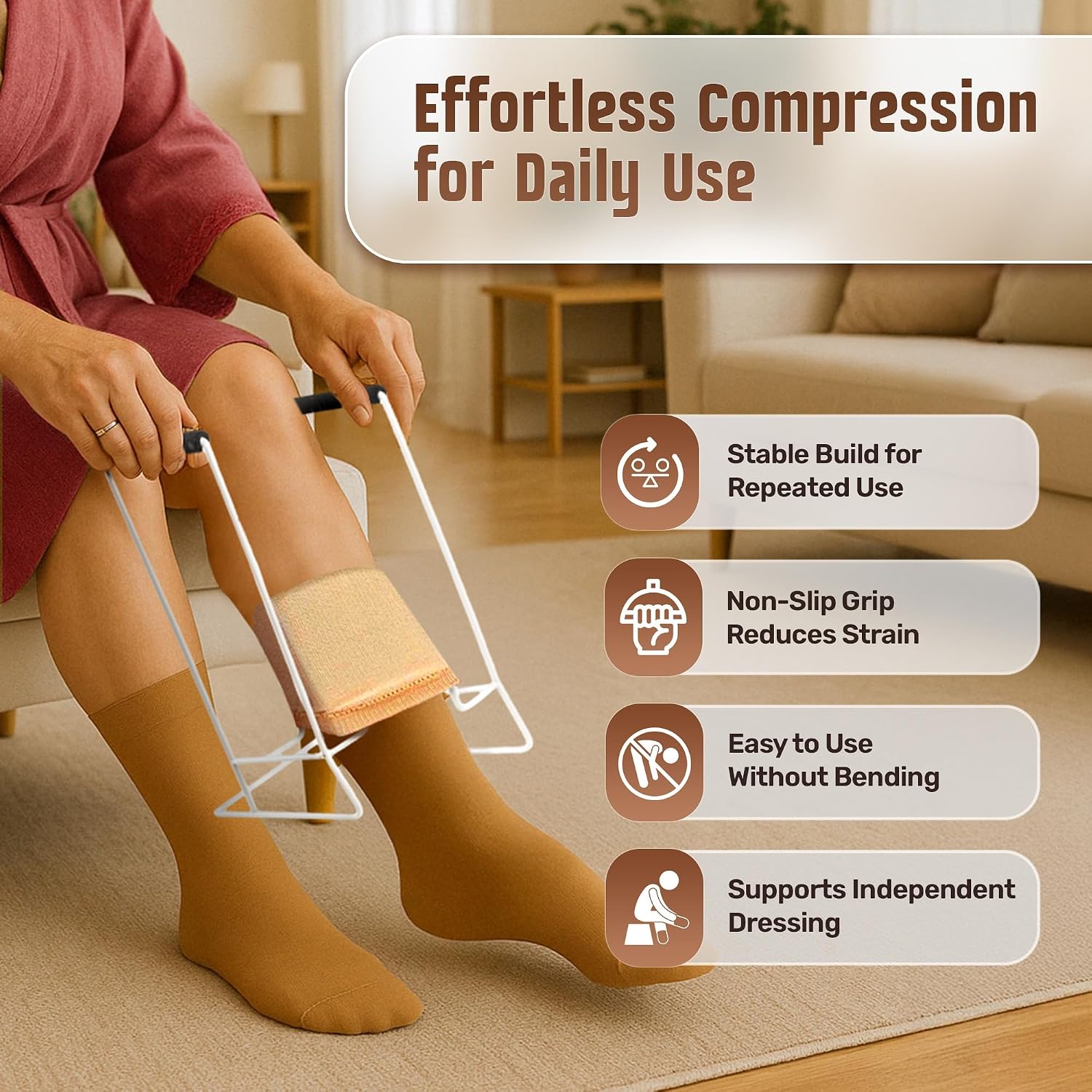 Compression Sock Aid Device for Compression Socks, Stocking Donner Helper