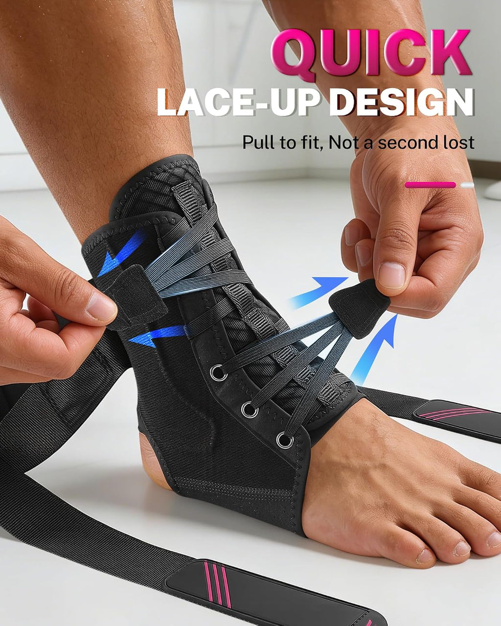 1.5mm Ultra Thin Ankle Brace for Women Men, Figure-8 Support