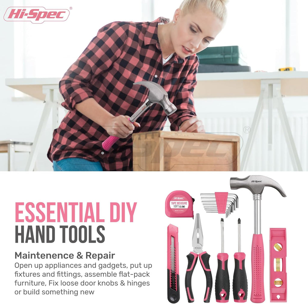 58pc Pink 8V USB Electric Power Cordless Drill Driver and Womens Ladies Home DIY Tool Kit Set. Screwdrivers, Drill