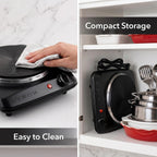 Electric Cast Iron Single Burner, 1000W Hot Plate, Black BGS101B