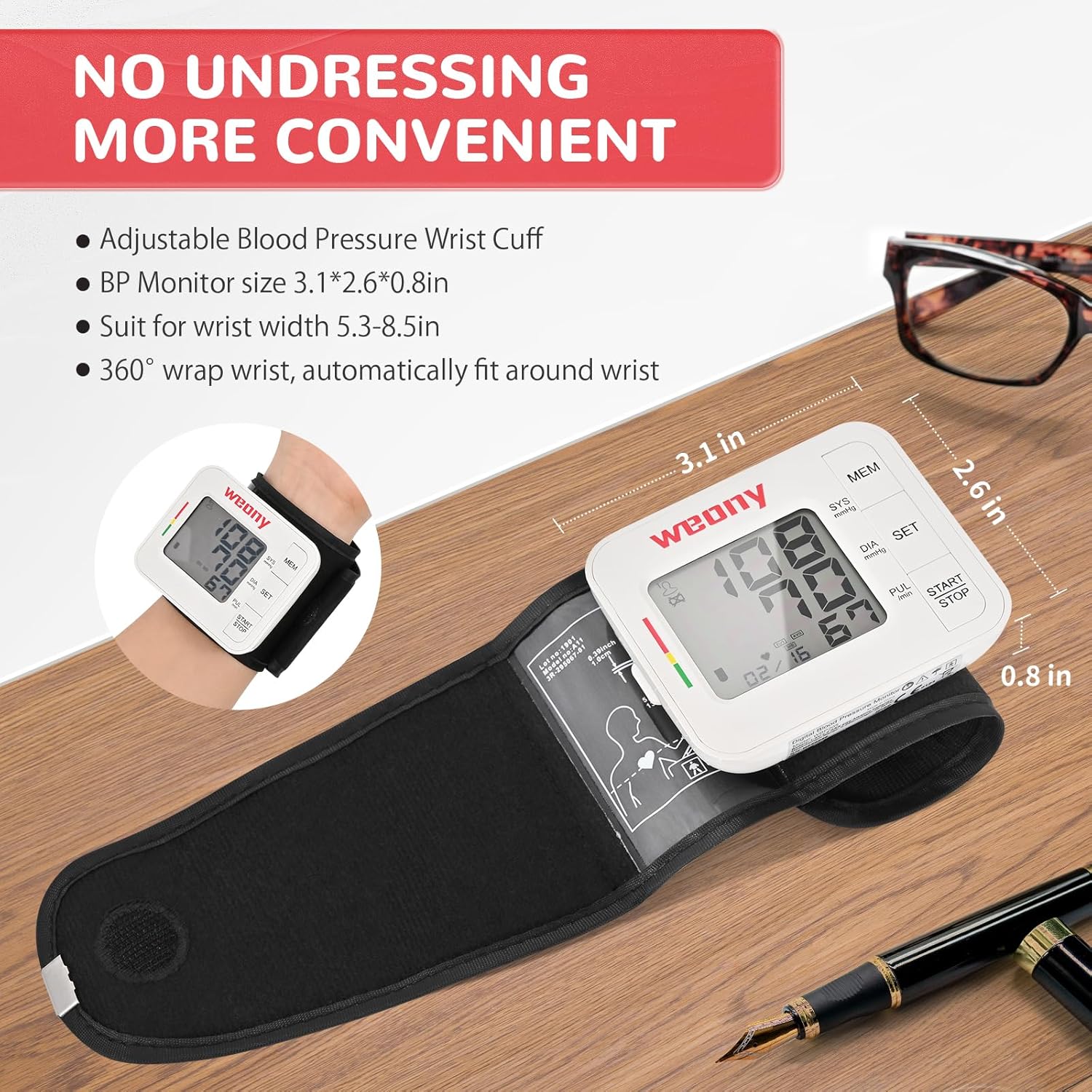 Wrist Blood Pressure Monitor,Blood Pressure Monitor for Home Use