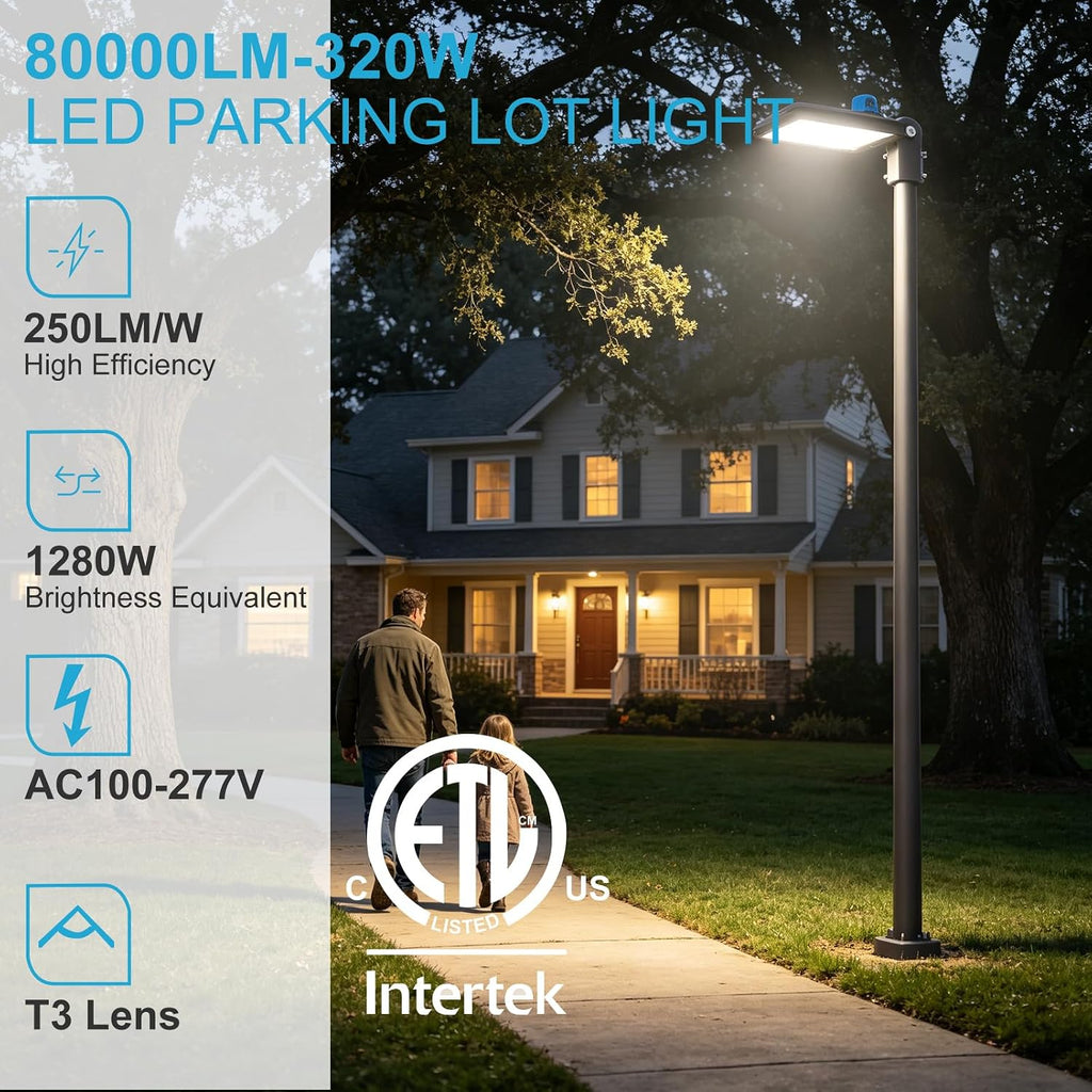 Lightdot 4Pack Parking Lot Light Outdoor 320W LED Pole Light with Photocell