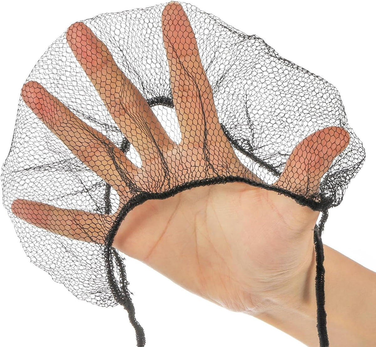 200 Pack Disposable Nylon Honeycomb Royal Beard Protector Nets, Elastic Beard Net (Black)
