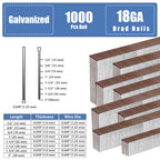 Galvanized 18 Gauge Brad Nails Brown T-head 3/4 Inch 1000-Pack