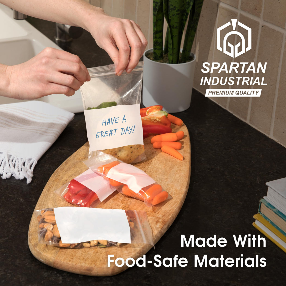 5" X 7" Zip Top Resealable Bags With Writable White Block (1000 Count)