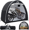 Bike Shed 6.6FT, Waterproof Oxford Fabric Storage Tent for 2 Bikes, Outdoor Storage with Window Design, Black | 210D