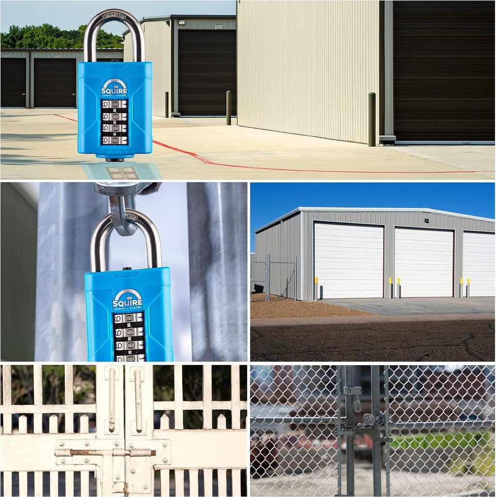 Heavy Duty Padlock (CP50S Marine) - Toughest Steel Shackle - 4 Wheel Combination Padlock - Stainless Steel for