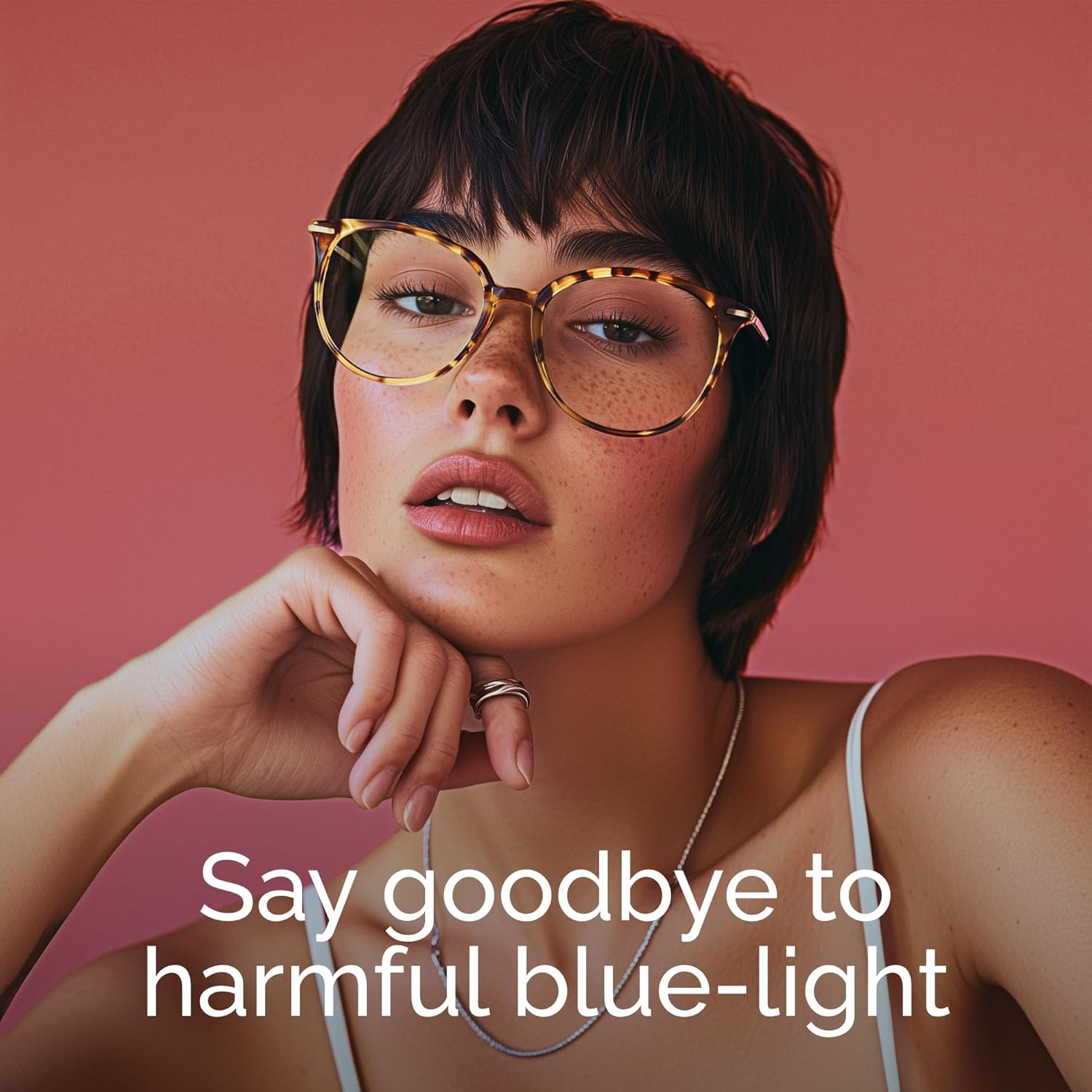 Round Blue Light Blocking Glasses | UV400 Protection, Round TR90 Frames, Metal Arms, Matching Soft Case, Tea Leopard