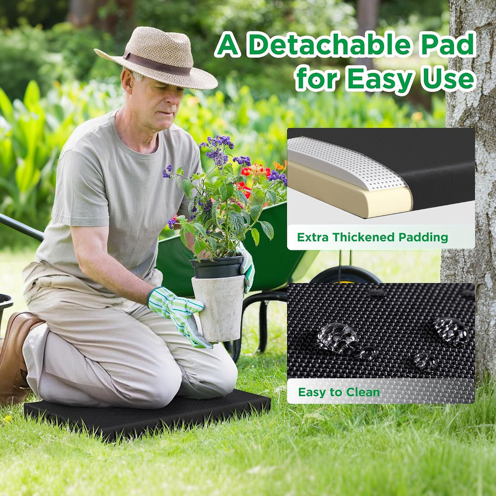 10.8” Wide Garden Kneeler and Seat, Heavy Duty Foldable Garden Stool