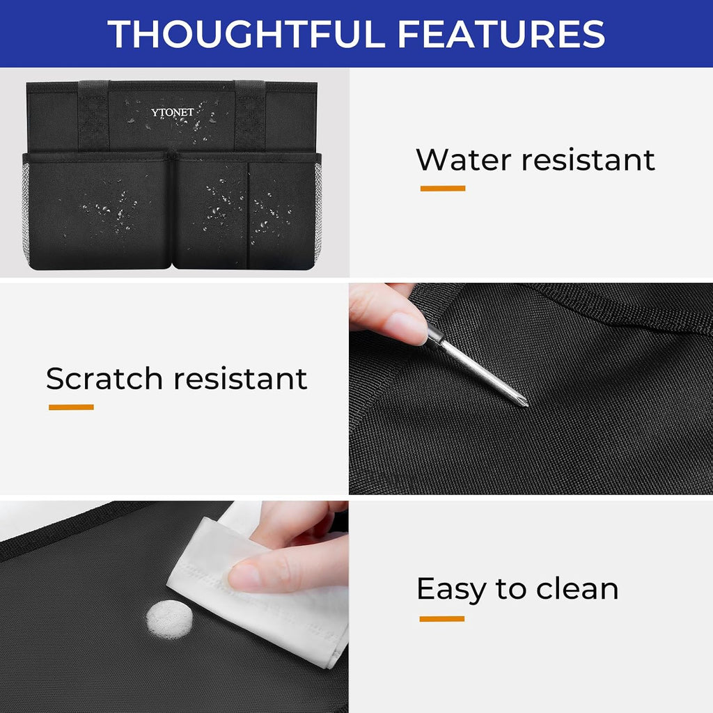 Cleaning Caddy, Water Resistant Cleaning Supplies Organizer with Handle & Foldable Divider for Cleaners, Housekeeping