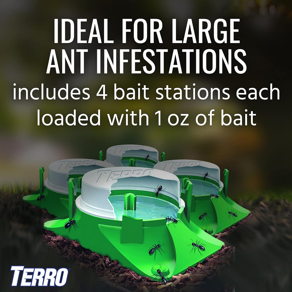 Outdoor Liquid Ant Bait Stations, 12-Pack | Ready-to-Use Ant Killer Traps, Kills Common Household Ants Including